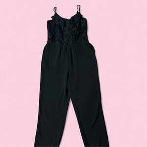Candie's Black Ruffle Lace Jumpsuit